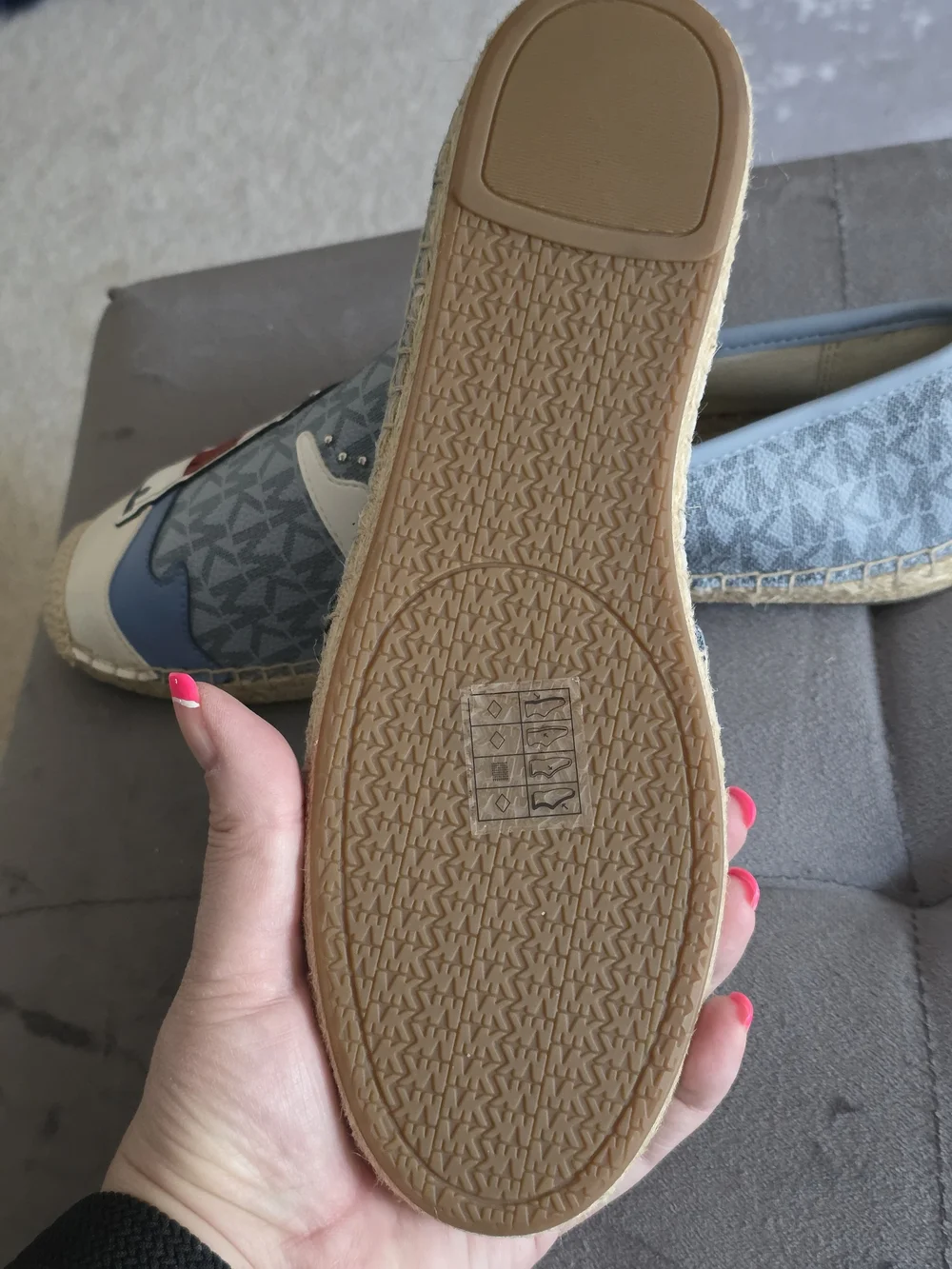 Michael Kors MK Nautical Espadrille Flats Blue Sailboat Lighthouse Size 8.5 New